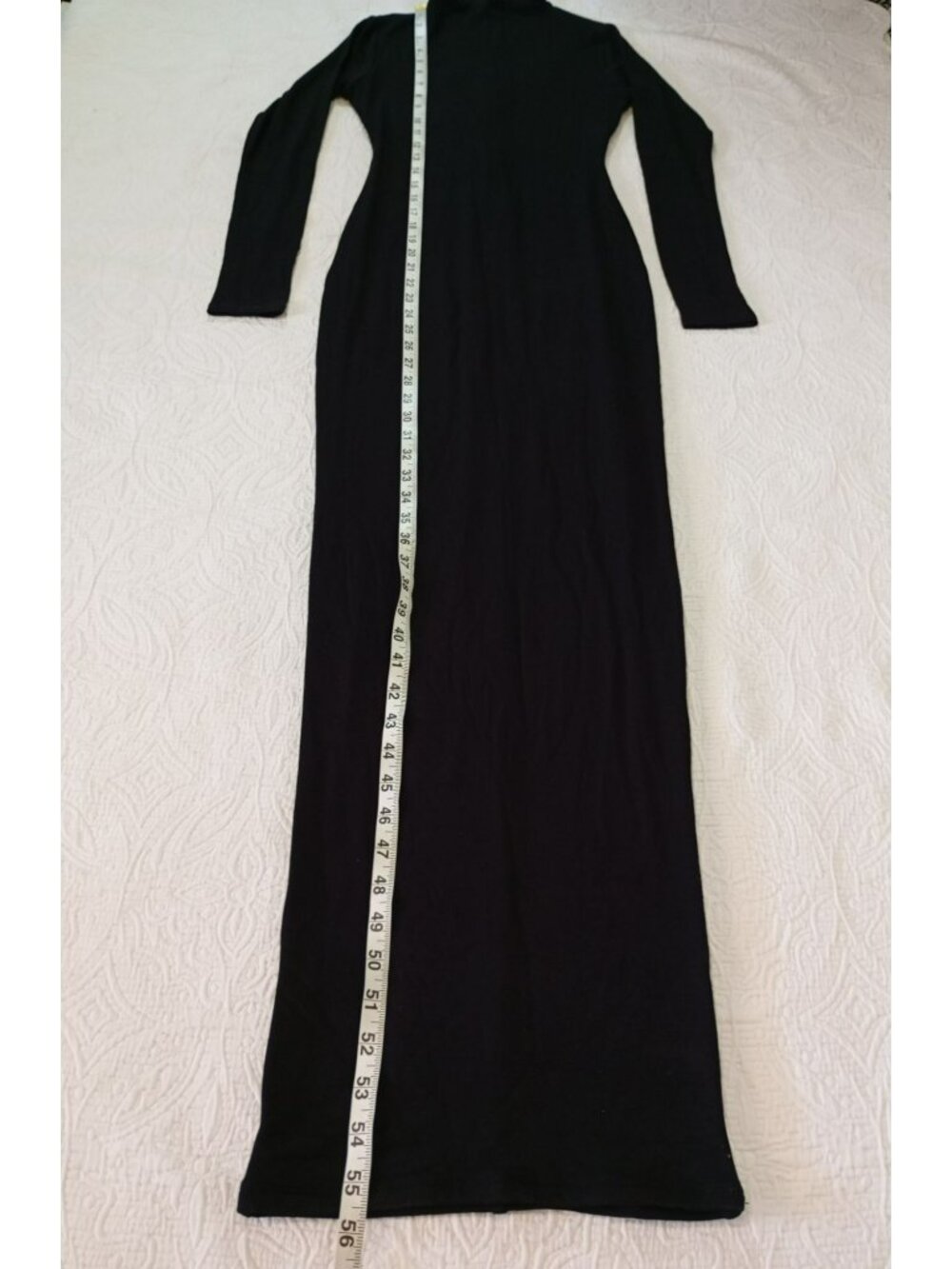 Naked Wardrobe Maxi Dress M Black Long Sleeve Back Zip Closure - Picture 9 of 12